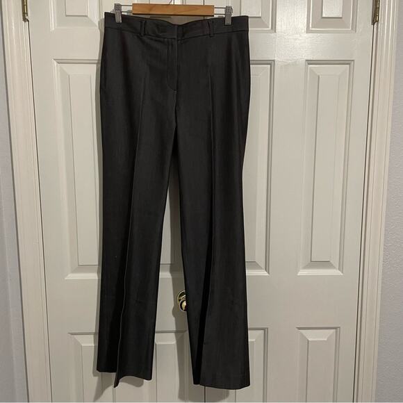Elie Tahari Charcoal Grey Wide Leg Trouser Pants Womens 12 Dress Pants Wool - Picture 1 of 8
